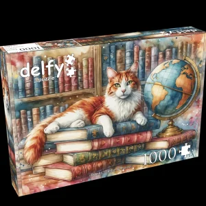 Hot JaCaRou Puzzles BOOKS, GLOBE & PURRS 1000 pces