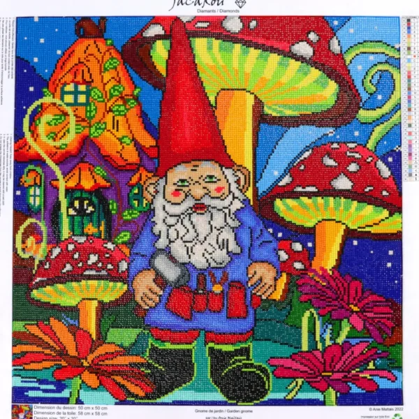 Hot JaCaRou Puzzles Broderie de diamant CARRÉS - GNOME DE JARDIN