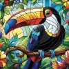 Hot JaCaRou Puzzles Broderie de diamant RONDS - TOUCAN