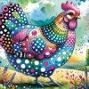 New JaCaRou Puzzles Broderie de diamant RONDS - POLKA PLUMAGE