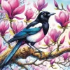 Clearance JaCaRou Puzzles Broderie de diamant RONDS - MAGPIE