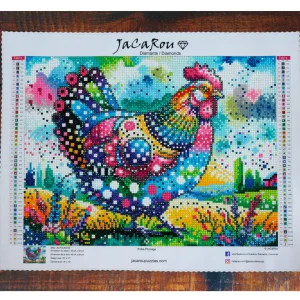 New JaCaRou Puzzles Broderie de diamant RONDS - POLKA PLUMAGE