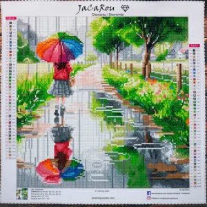 Clearance JaCaRou Puzzles Broderie de diamant RONDS - IT'S RAINING AGAIN