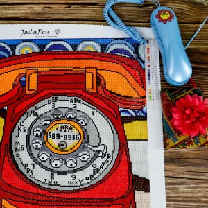 Hot JaCaRou Puzzles Broderie de diamants CARRÉS - LE TÉLÉPHONE ROUGE