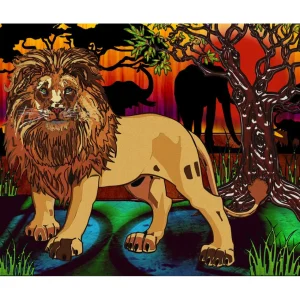 Best JaCaRou Puzzles Broderie de diamants RONDS - LION