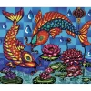 Fashion JaCaRou Puzzles Broderie de diamants RONDS - POISSONS KOÏ