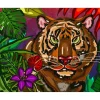 Sale JaCaRou Puzzles Broderie de diamants RONDS - TIGRE