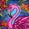 Hot JaCaRou Puzzles Broderie de diamants RONDS - FLAMINGO