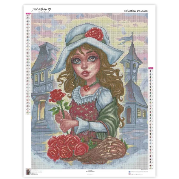 Online JaCaRou Puzzles Broderie de diamants RONDS - FLOWER GIRL