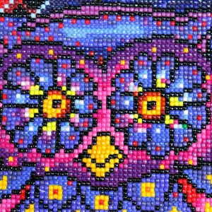 Fashion JaCaRou Puzzles Broderie de diamants RONDS - HIBOU