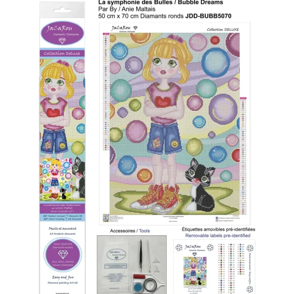 Best JaCaRou Puzzles Broderie de diamants RONDS - LA SYMPHONIE DES BULLES