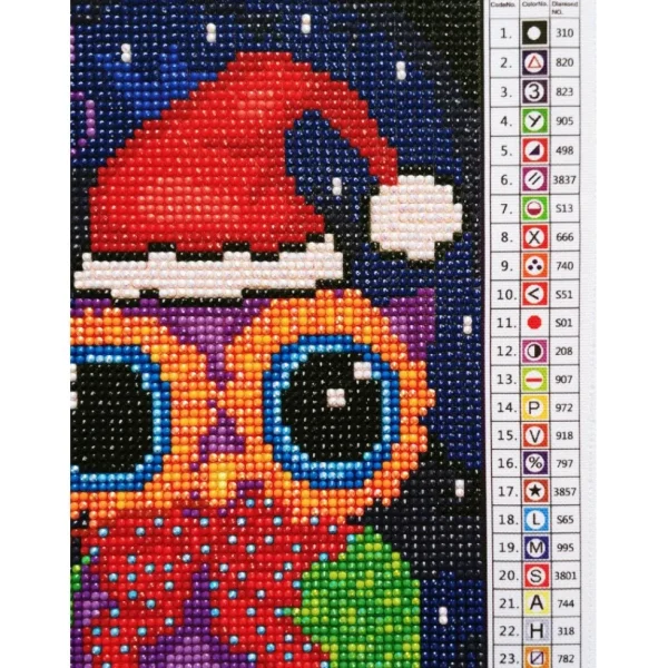 Outlet JaCaRou Puzzles Broderie de diamants RONDS - NOËL C'EST CHOUETTE