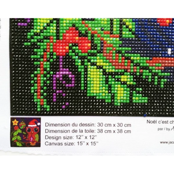 Outlet JaCaRou Puzzles Broderie de diamants RONDS - NOËL C'EST CHOUETTE