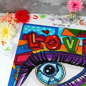 Clearance JaCaRou Puzzles Broderies de diamants RONDS - L'AMOUR EST DANS TES YEUX