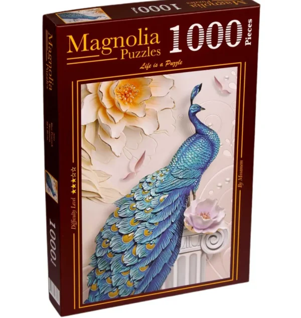 Online JaCaRou Puzzles Casse-tête - BLUE PEACOCK - MA-3515