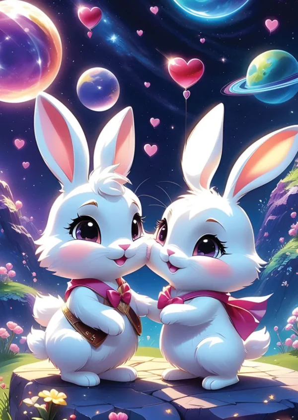 Fashion JaCaRou Puzzles Casse-tête - BUNNIES IN LOVE - YA-3857