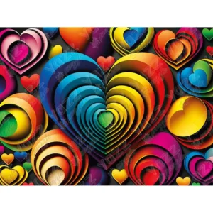 New JaCaRou Puzzles Casse-tête - COLORFUL HEART - YA-3831