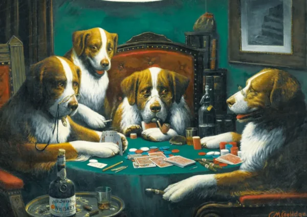 Clearance JaCaRou Puzzles Casse-tête - DOGS PLAYING POKER - MA-2325