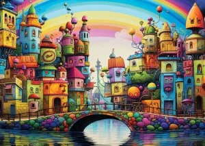 Fashion JaCaRou Puzzles Casse-tête - RAINBOW CITY - YA-3863