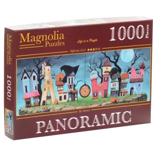 Clearance JaCaRou Puzzles Casse-tête PANORAMIC - HALLOWEEN TOWN - MA-3011