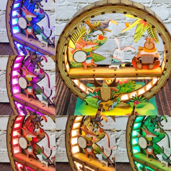 Sale JaCaRou Puzzles DIY CASSE-TÊTE 3D Lampe en bois - FORÊT