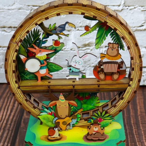 Sale JaCaRou Puzzles DIY CASSE-TÊTE 3D Lampe en bois - FORÊT
