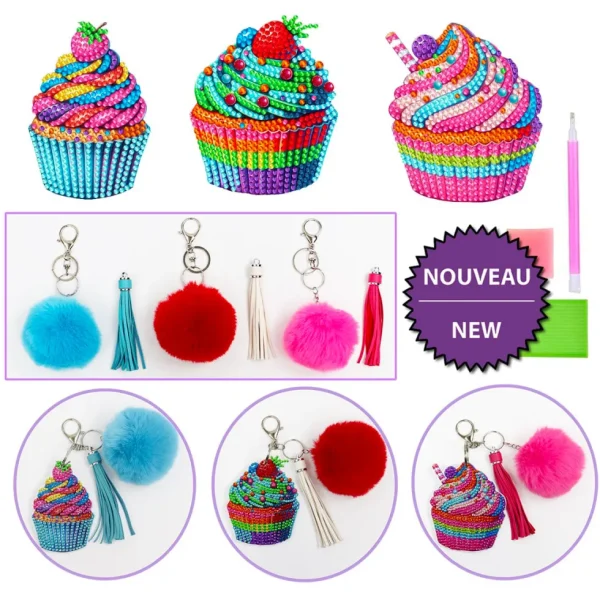 Outlet JaCaRou Puzzles Kit de broderie décoration pour sacs - CUPCAKES