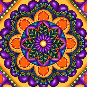 Fashion JaCaRou Puzzles MANDALA VIOLET 30 x 30