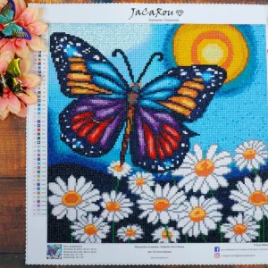 New JaCaRou Puzzles MARGUERITES ET PAPILLONS 40 x 40