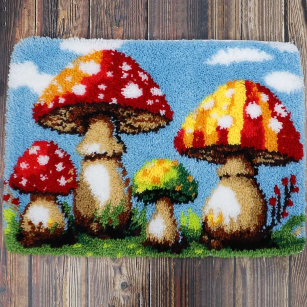 Outlet JaCaRou Puzzles Points noués - Grand tapis - CHAMPIGNONS