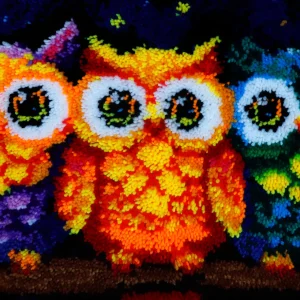 Best JaCaRou Puzzles Points noués - Grand tapis - HIBOUX