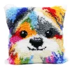 New JaCaRou Puzzles Points noués - Housse de coussin - PETIT CHIEN