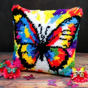 New JaCaRou Puzzles Points noués - Housse de coussin - PAPILLON