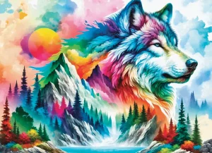 Clearance JaCaRou Puzzles WOLF OF MANY HUES 1000 pces