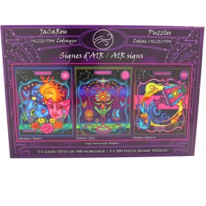 Fashion JaCaRou Puzzles ZODIAQUE : SIGNES D'AIR 3 x 500 pces